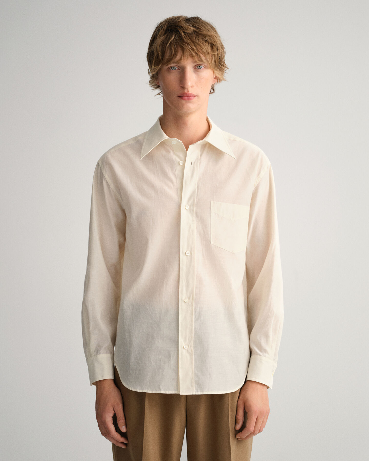 Relaxed Fit Cotton Silk Shirt