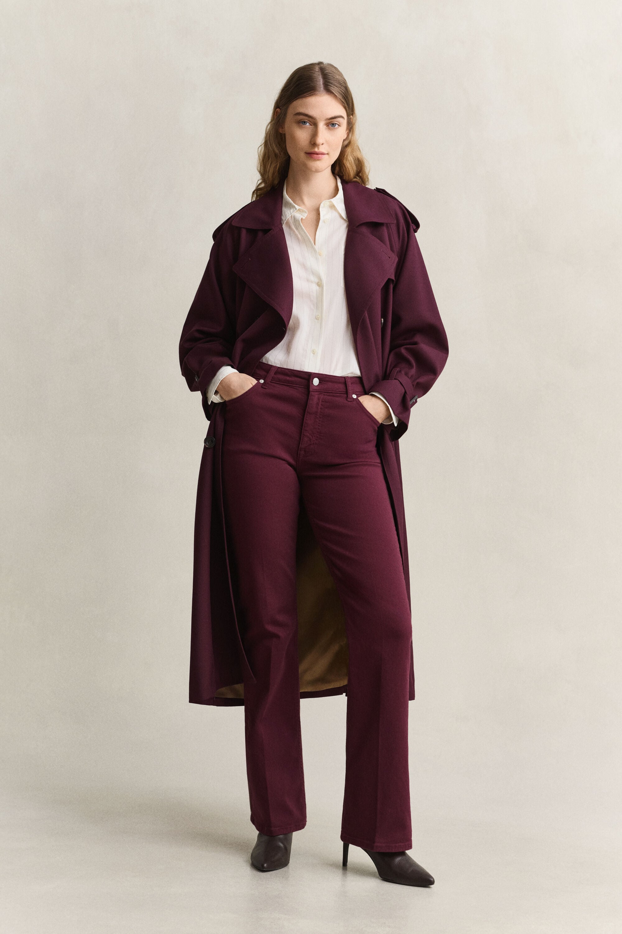 Wool Blend Trench Coat