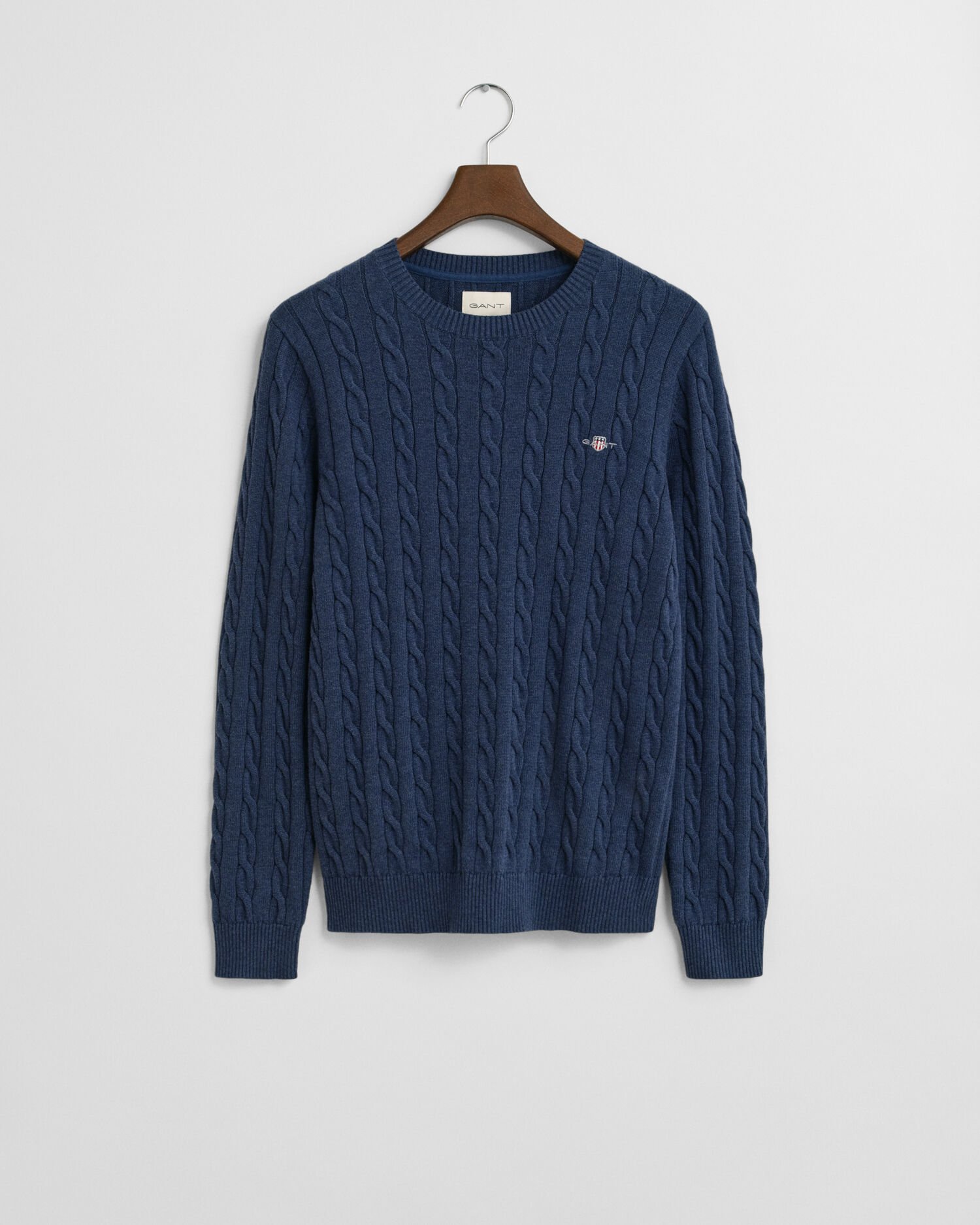 Cotton Cable Knit Crew Neck Sweater