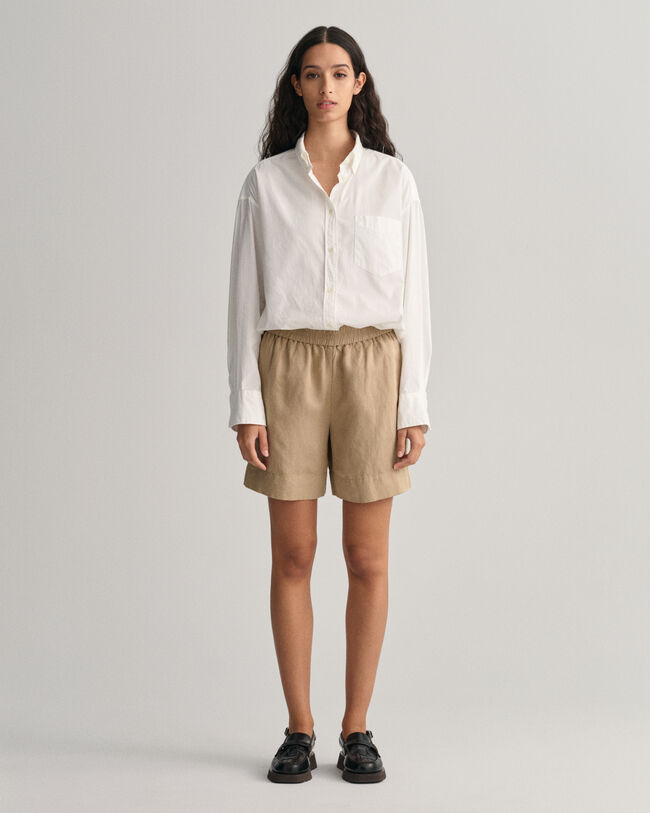 Linen Viscose Pull-On Shorts