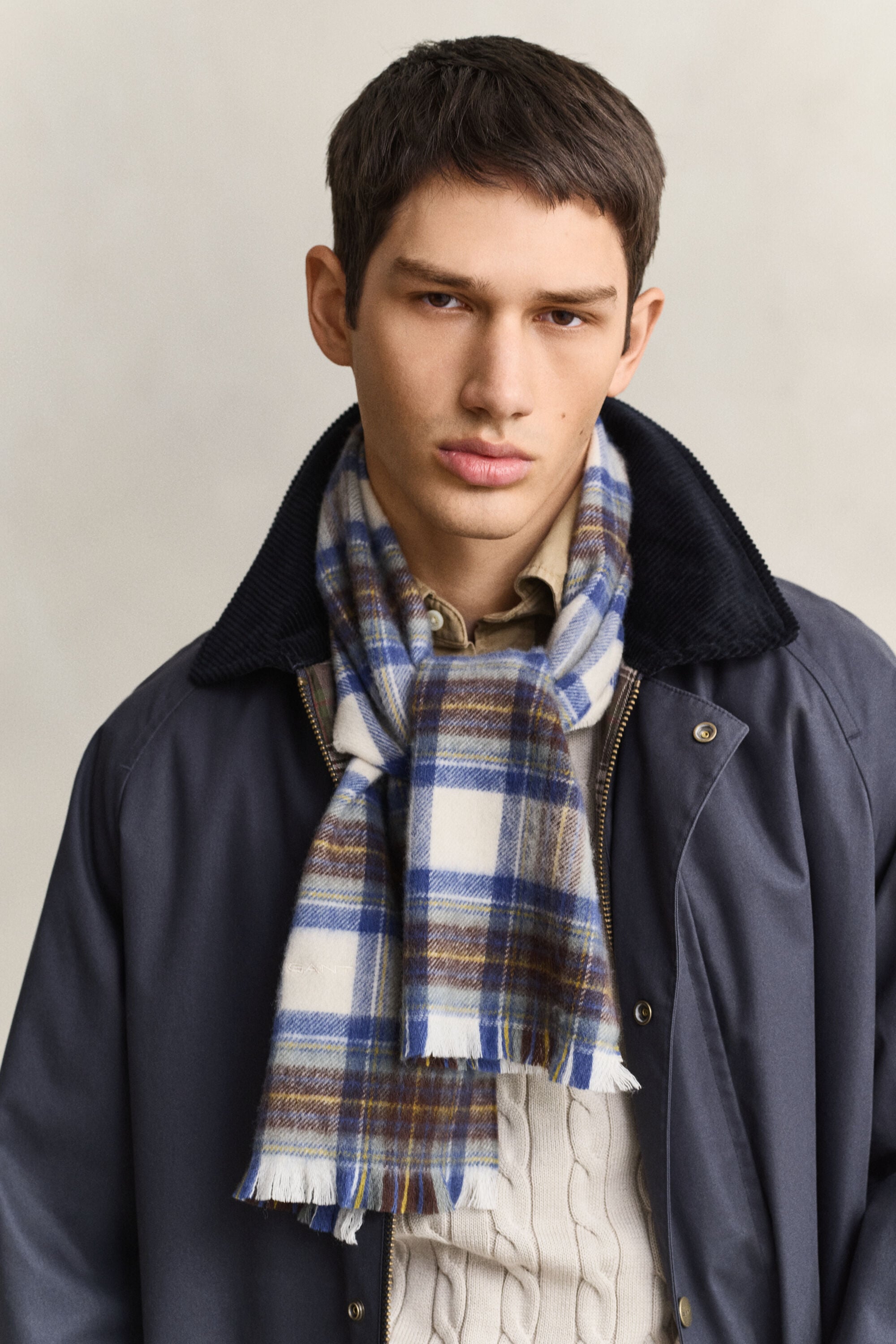Checked Wool Scarf