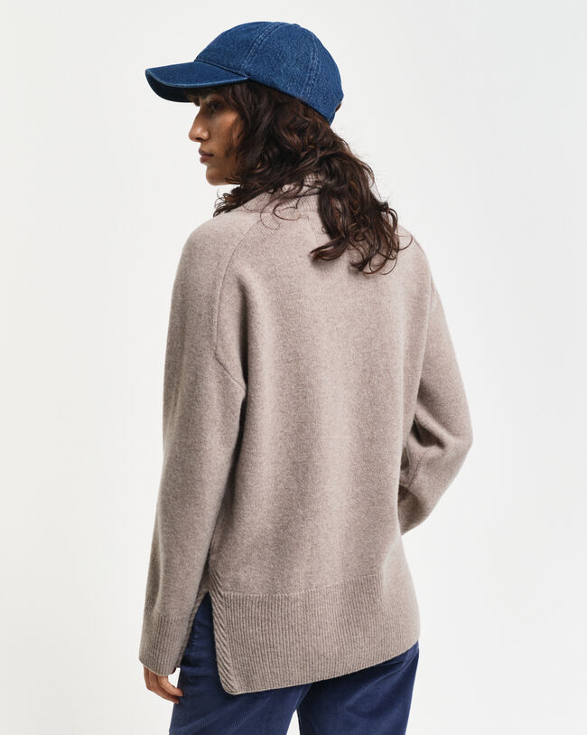 Wool Cashmere Blend Turtleneck Sweater