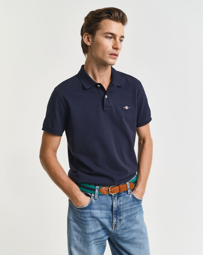 Slim Fit Shield Piqué Polo Shirt