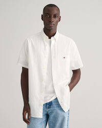 Regular Fit Cotton Linen Short Sleeve Shirt