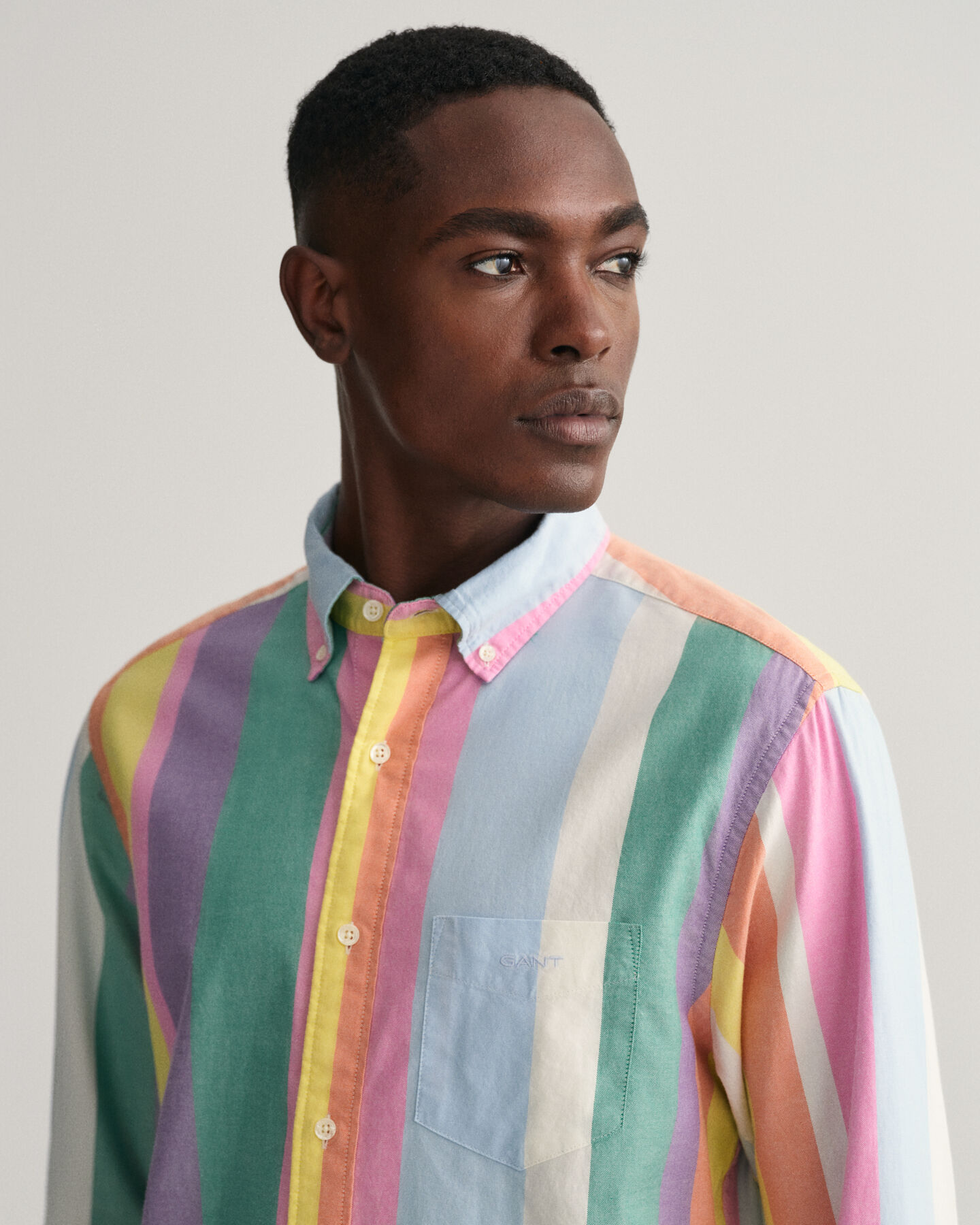 Regular Fit Multi Stripe Oxford Shirt