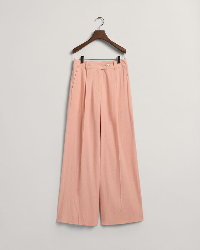 Wide Leg Stretch Linen Pants