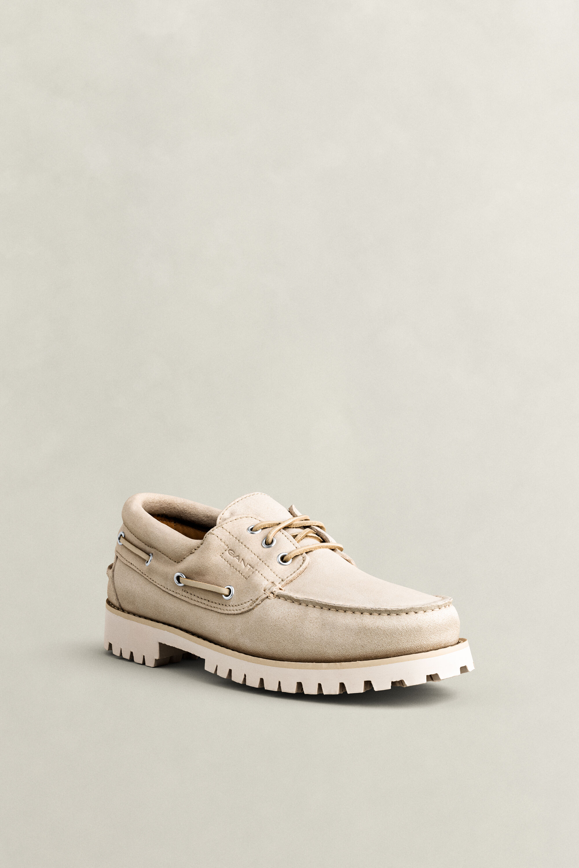 Tratton Suede Boat Shoes — OAT BEIGE