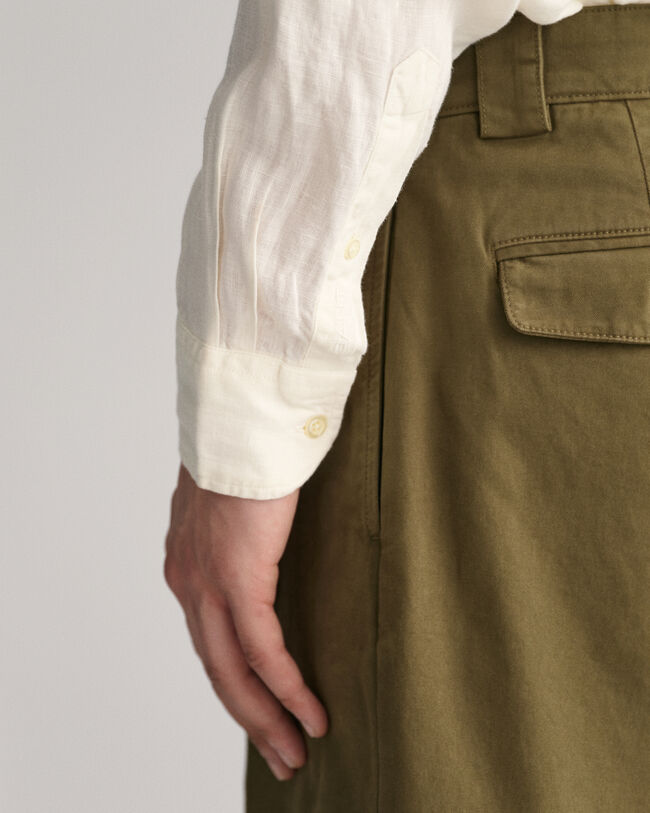 Relaxed Fit Garment-Dyed Linen Shirt
