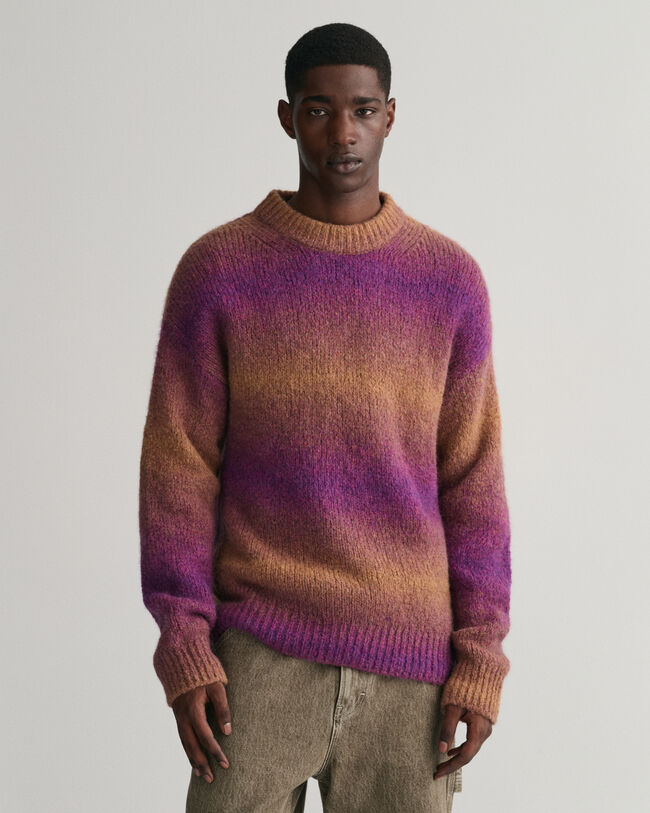 Soft Wool Ombré Crew Neck Sweater