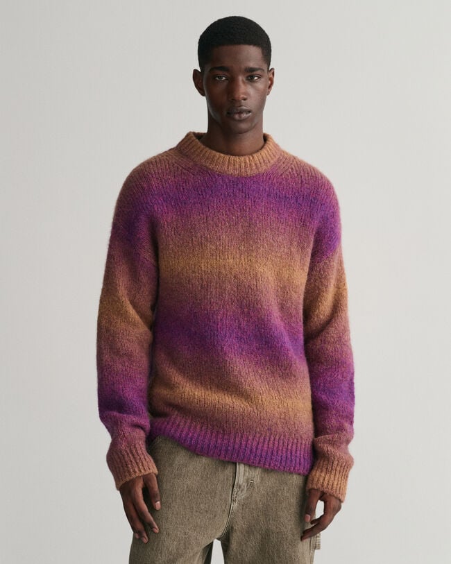 Soft Wool Ombr&eacute; Crew Neck Sweater