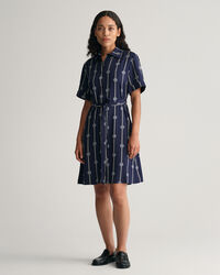 Printed Short Sleeve Shirt Dress