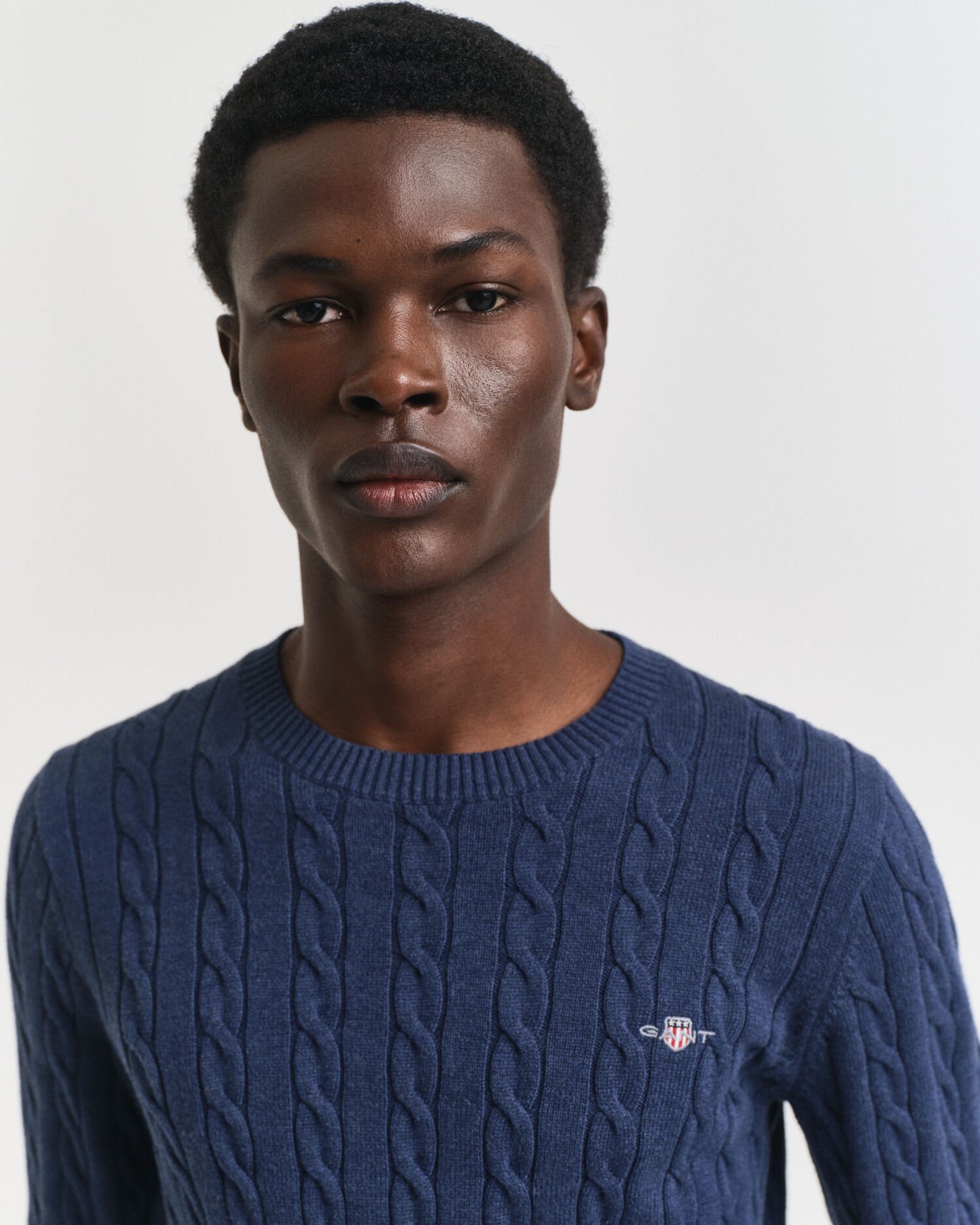 Cotton Cable Knit Crew Neck Sweater