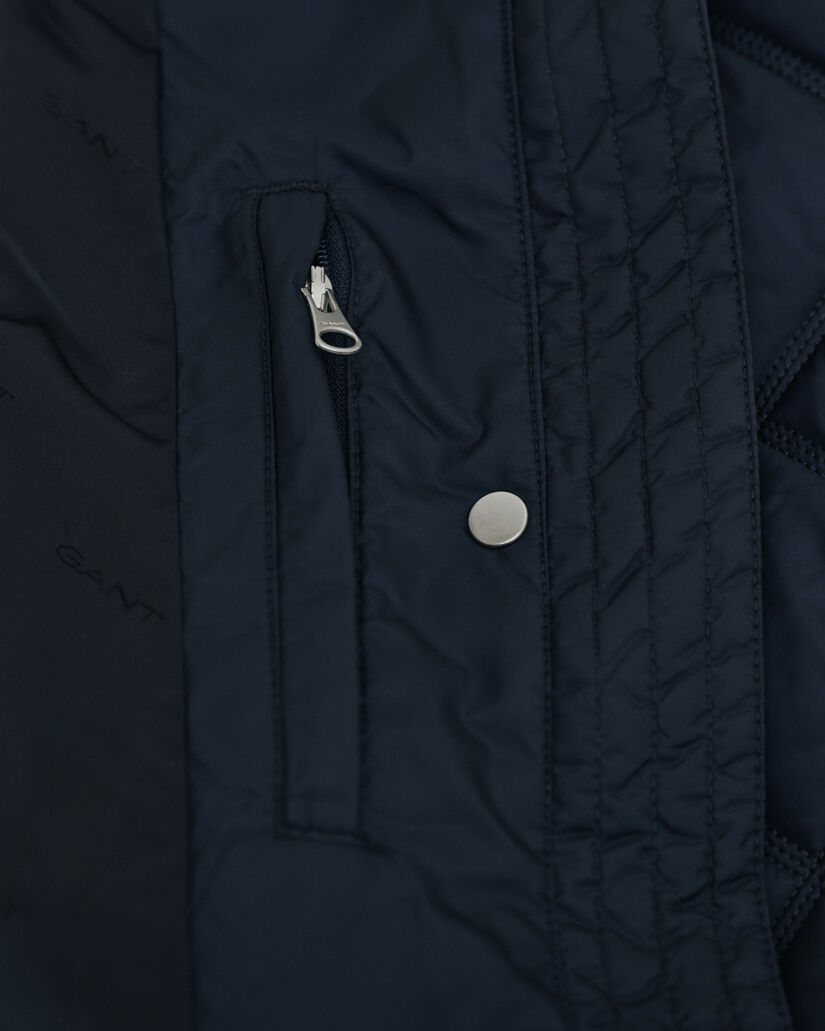 Quilted Corduroy Trim Coat