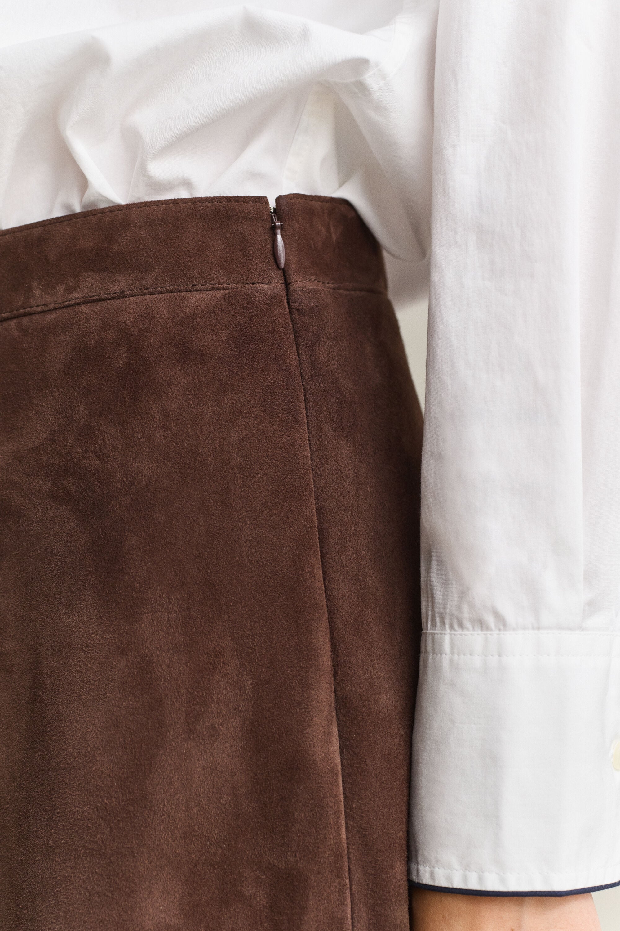 Flared Suede Skirt