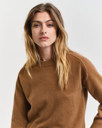 Wool Cashmere Blend Crew Neck Sweater
