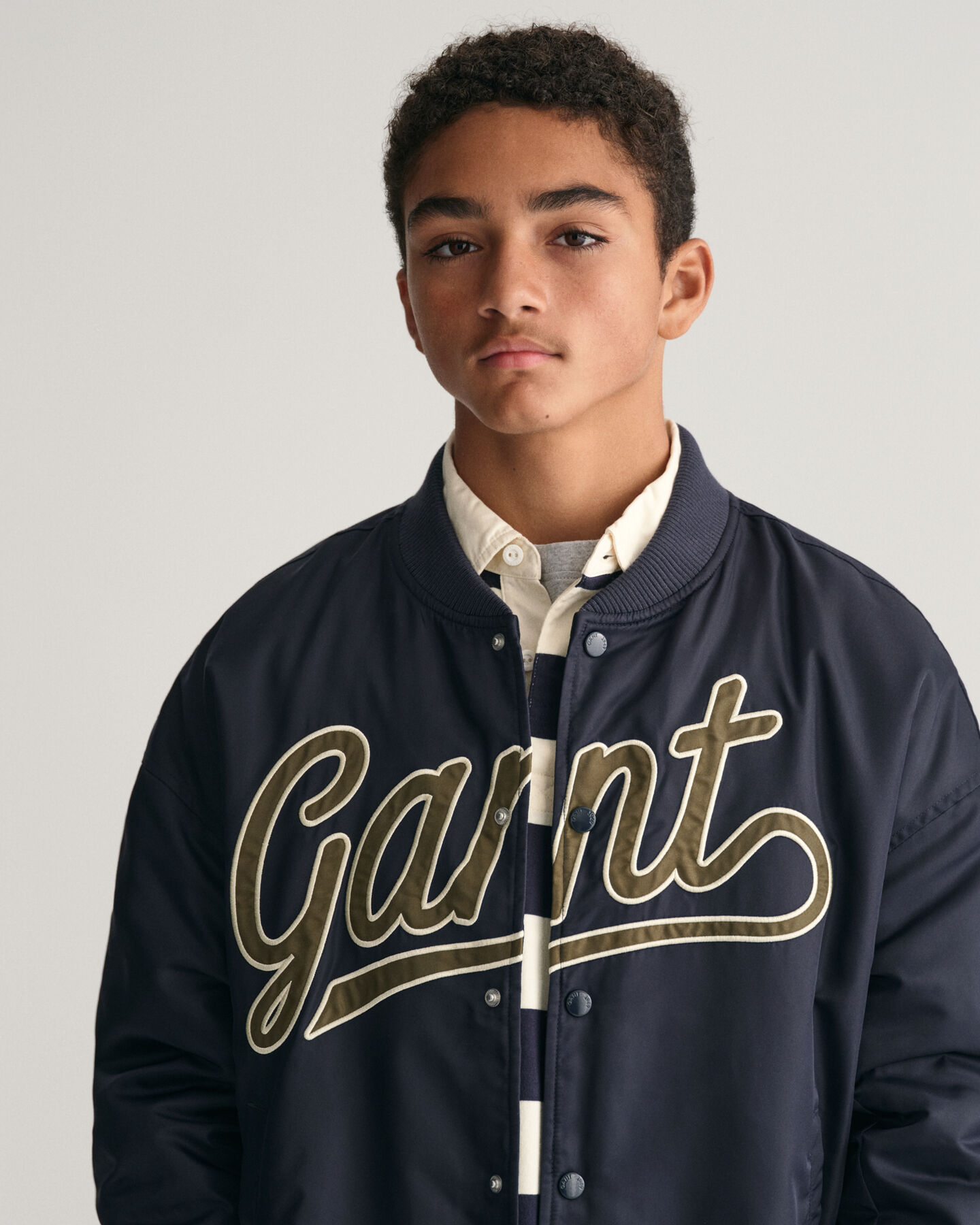 Teens Script Graphic Varsity Jacket