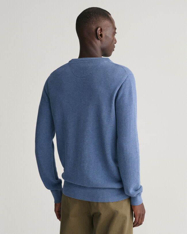 Cotton Piqué Crew Neck Sweater - GANT