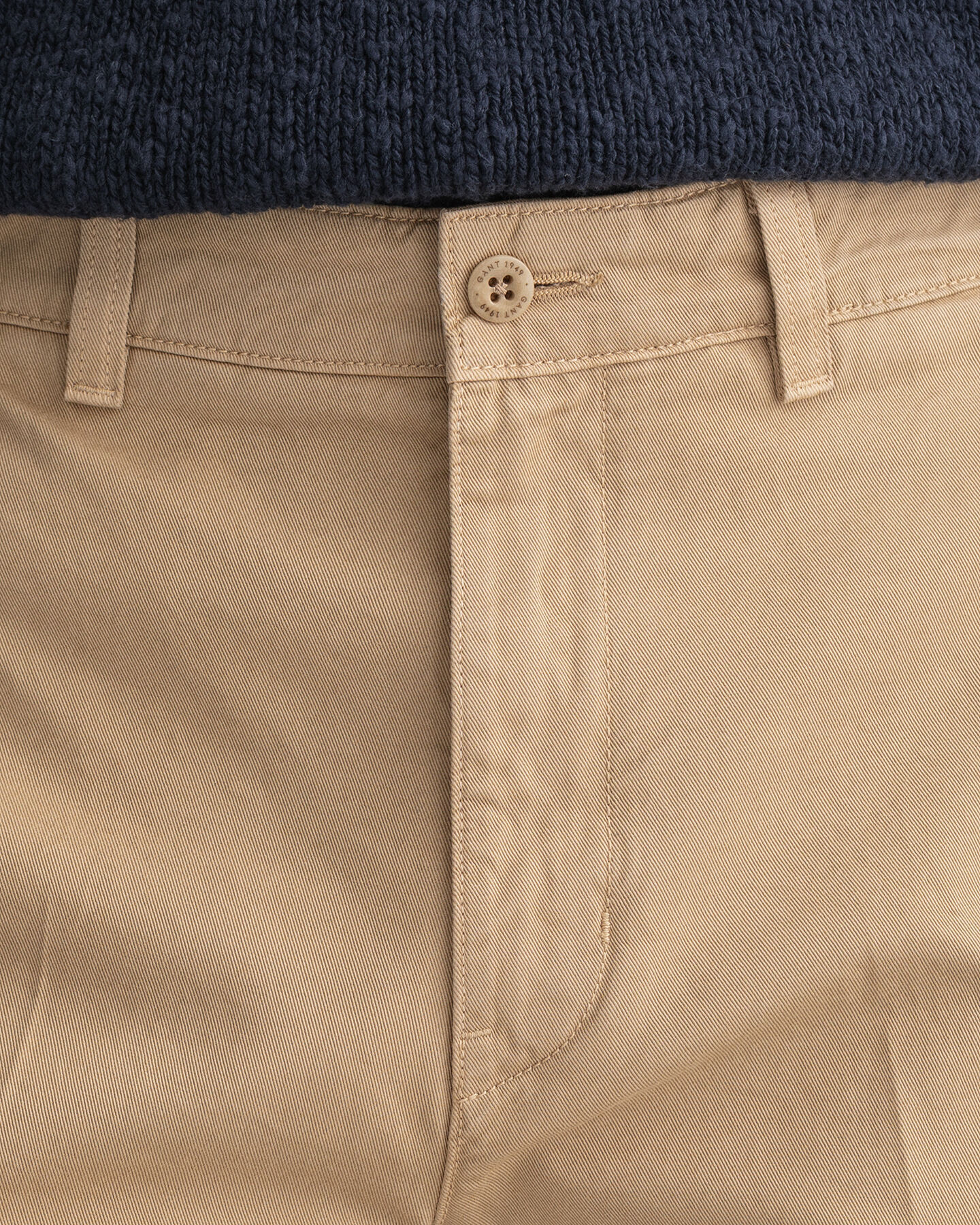 Wide Leg Cotton Twill Chinos