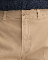 Wide Leg Cotton Twill Chinos