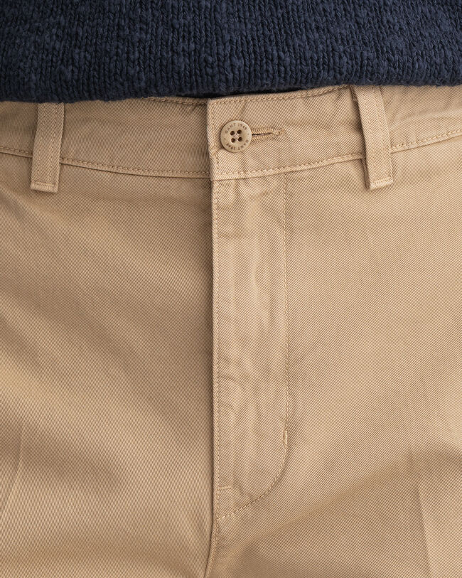 Wide Leg Cotton Twill Chinos