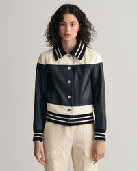 Blocked Leather Jacket