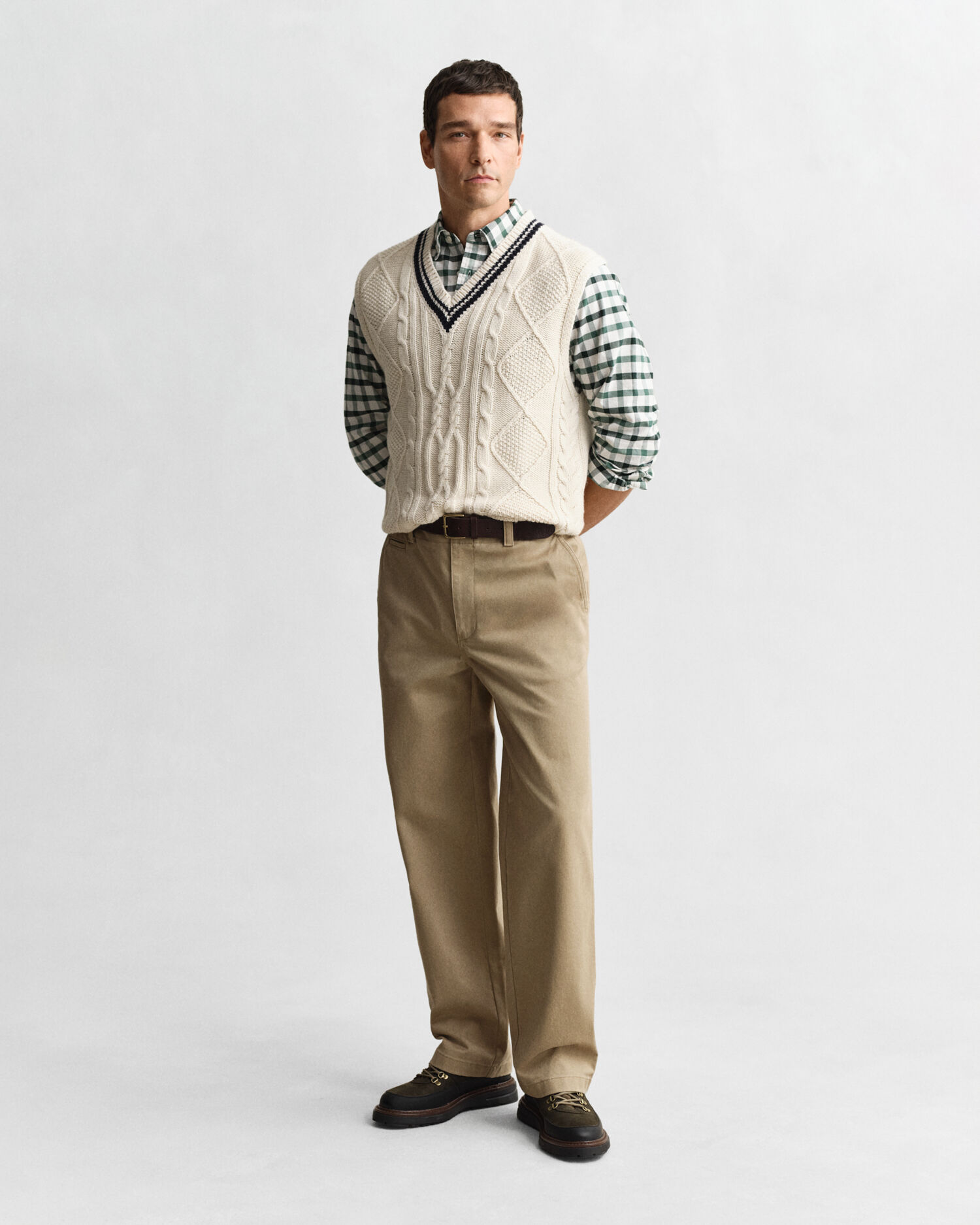 Regular Fit Checked Oxford Shirt — WOODY GREEN