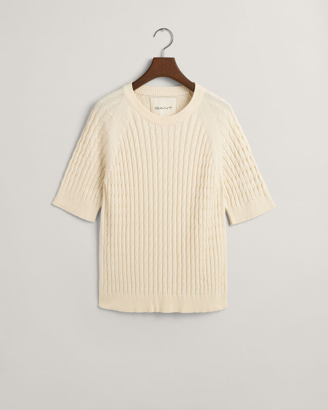 Cable Knit Mid Sleeve Sweater