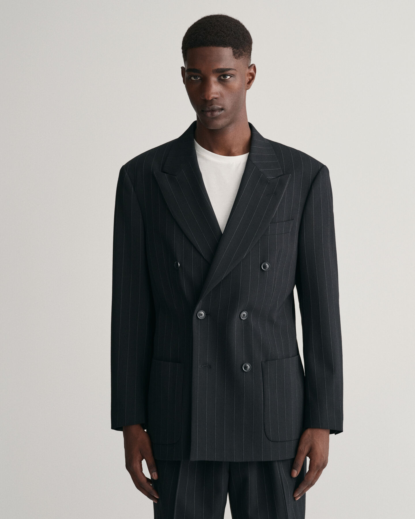 Relaxed Fit Pinstripe Suit Blazer