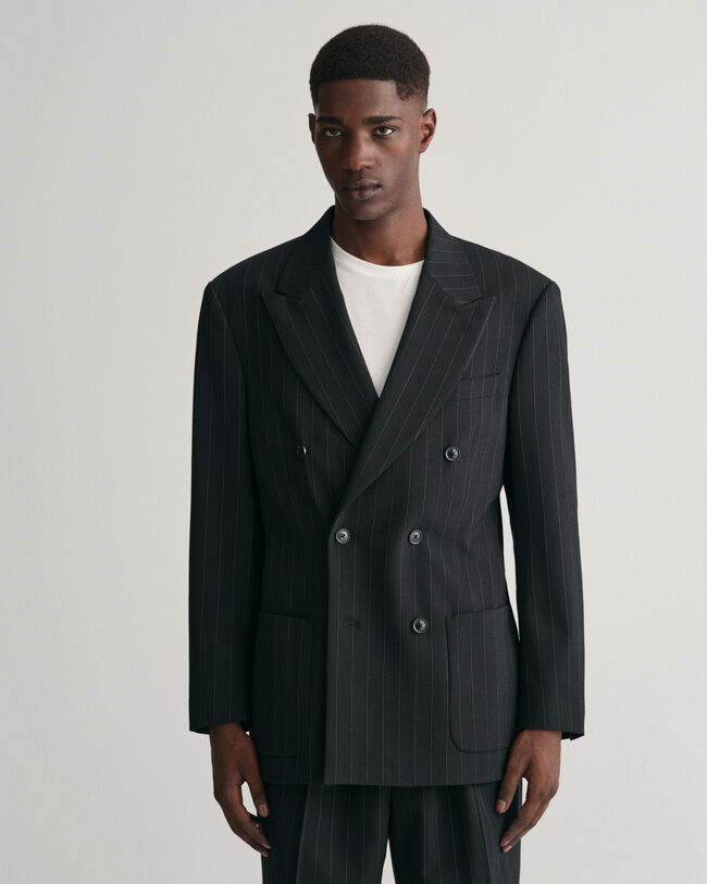 Relaxed Fit Pinstripe Suit Blazer