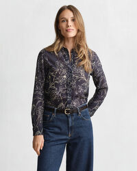 Regular Fit Floral Print Cotton Silk Shirt