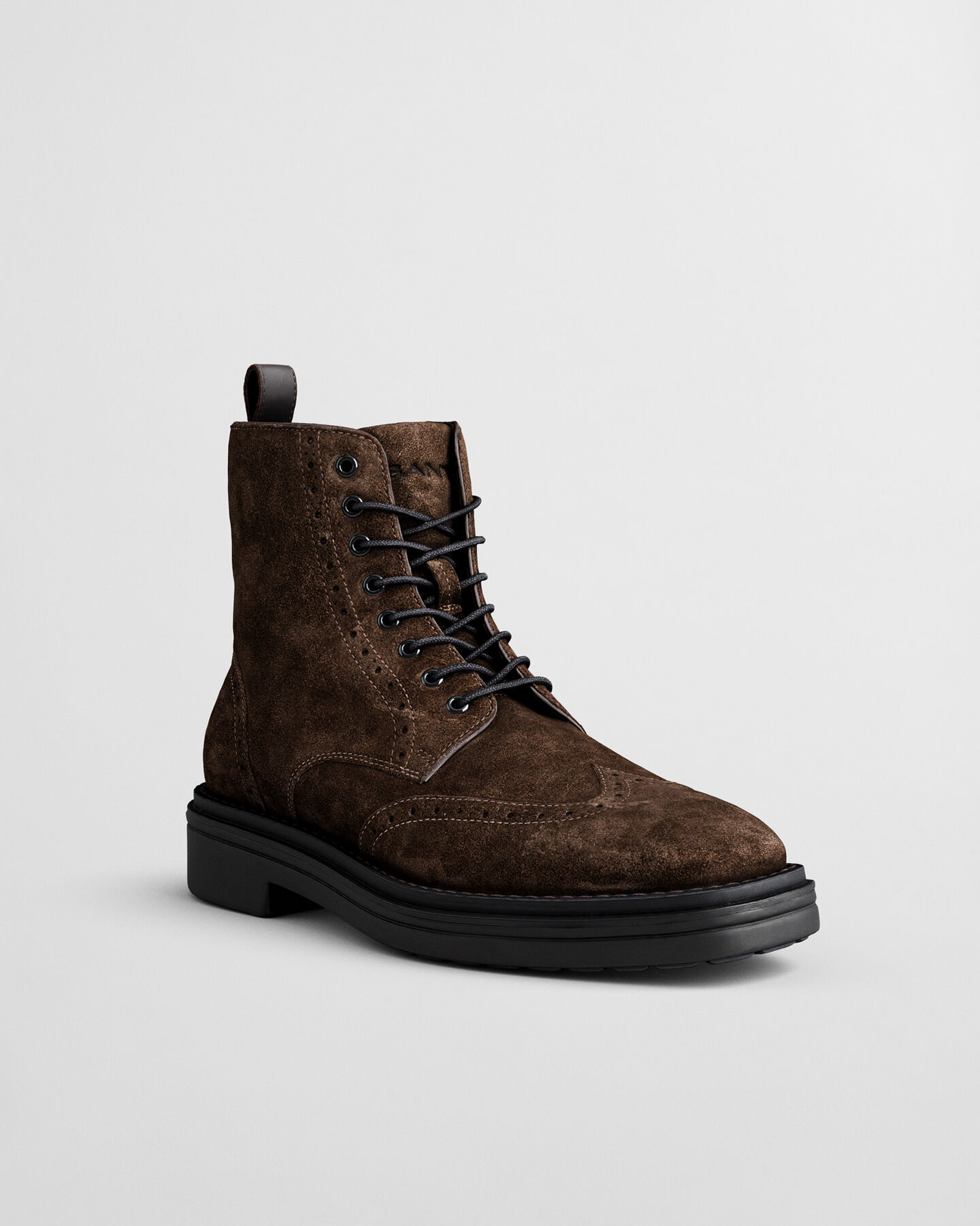Boggar Suede Brogue Lace-Up Boots
