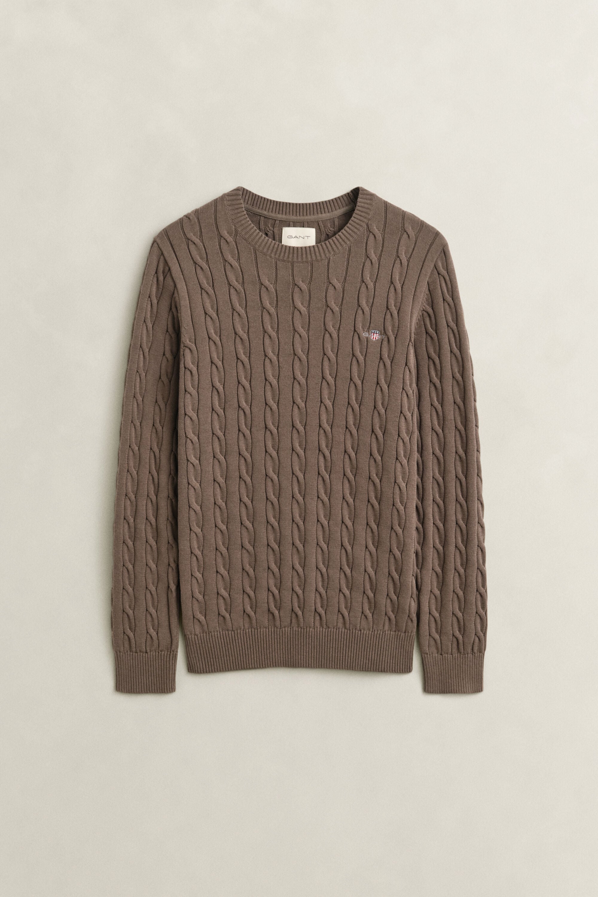 Cotton Cable Knit Crew Neck Sweater