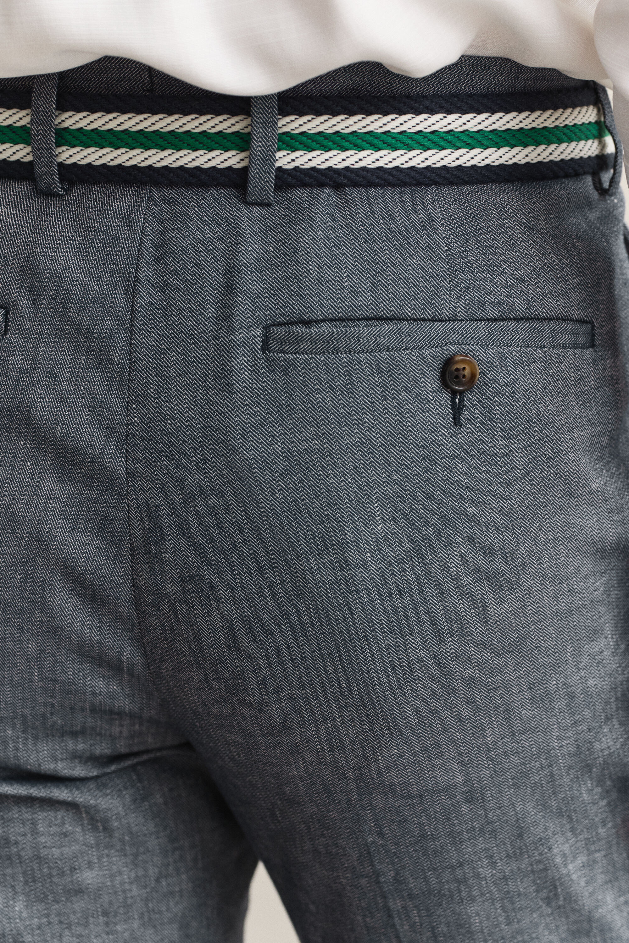 Indigo Herringbone Suit Pants