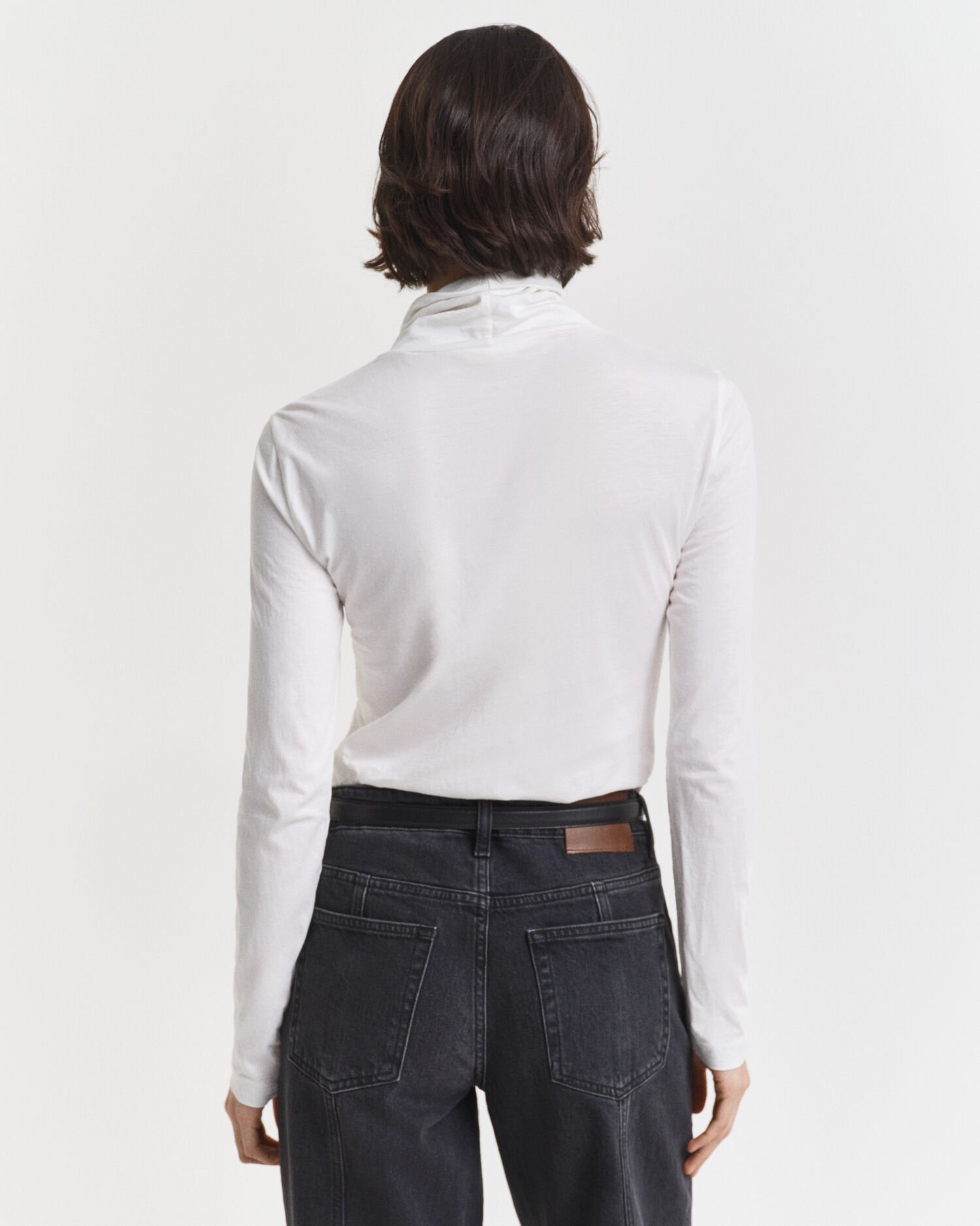 Lightweight Cotton Turtleneck Top