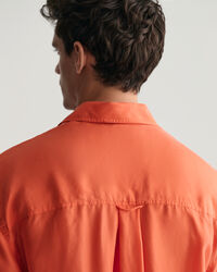 Relaxed Fit Washed Silk Short Sleeve Shirt