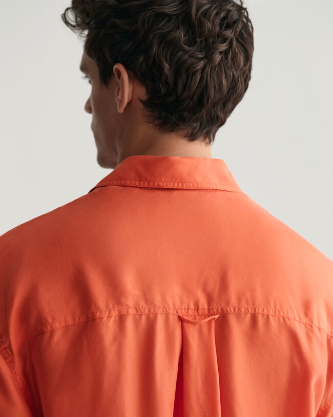 Relaxed Fit Washed Silk Short Sleeve Shirt