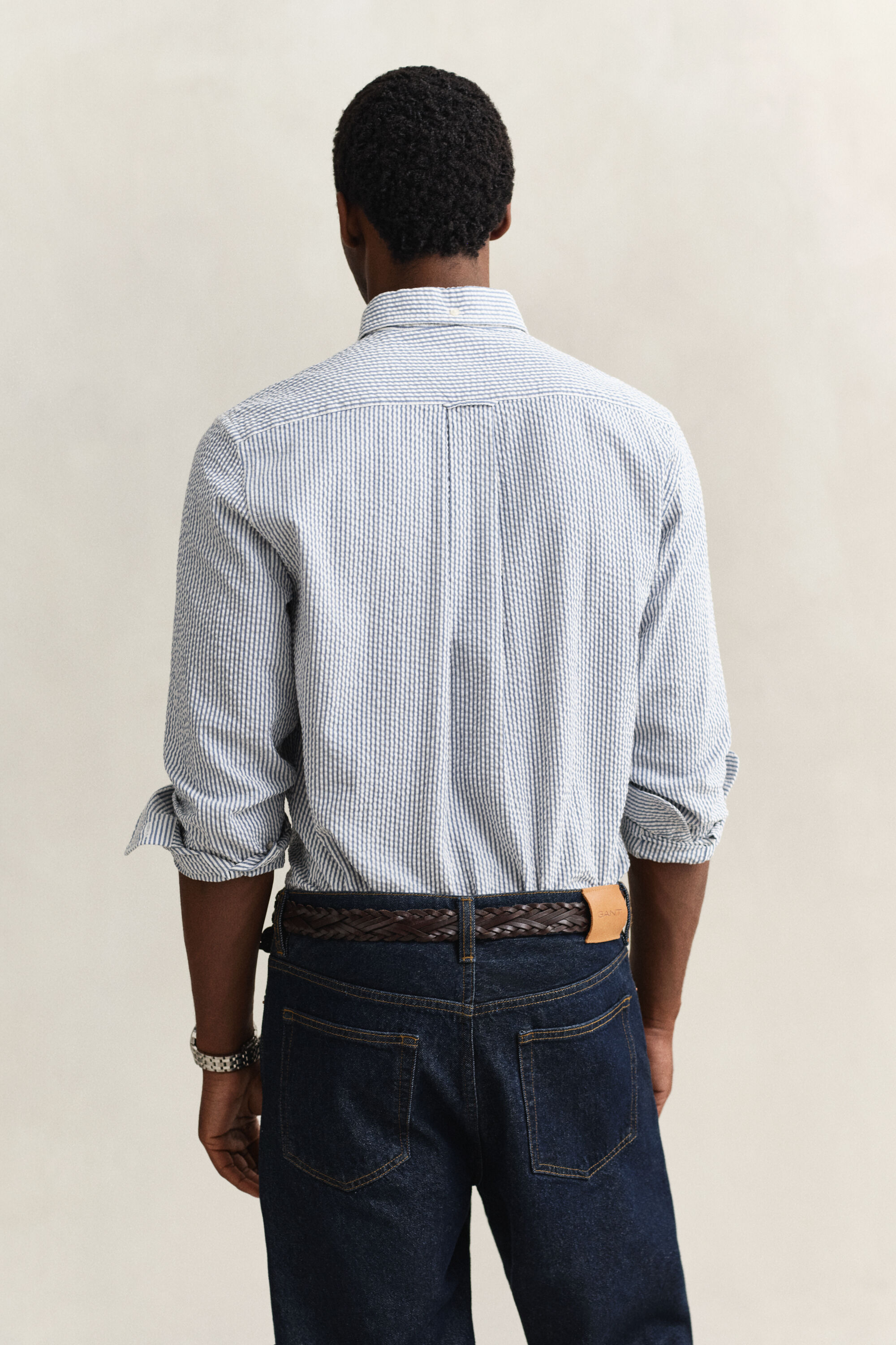 Regular Fit Striped Seersucker Shirt