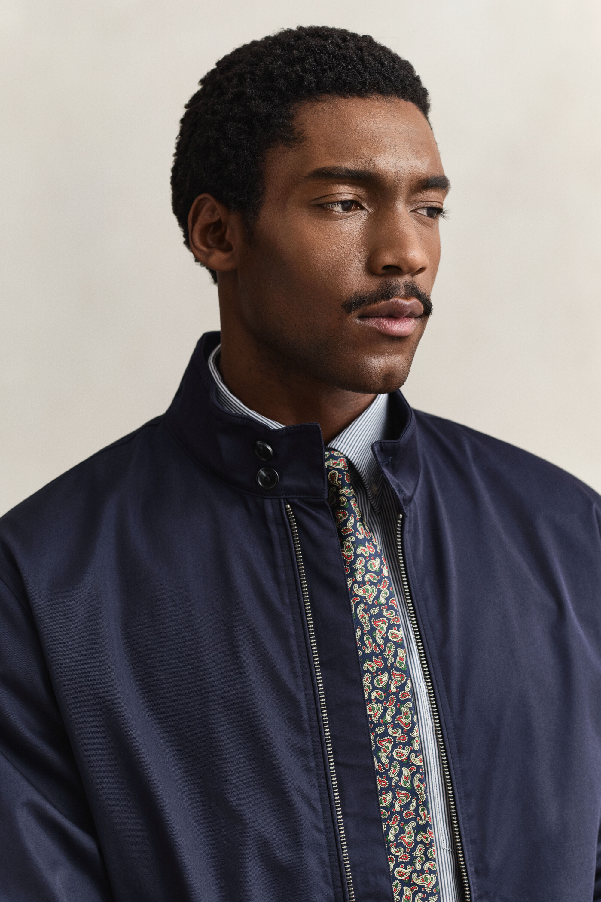 Cotton Blend Harrington Jacket