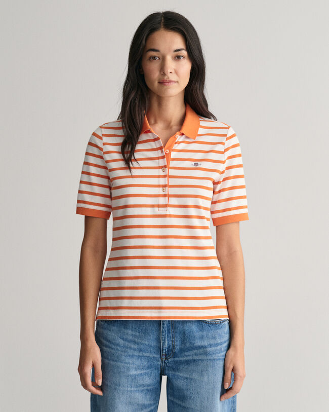 Striped Shield Piqu&eacute; Polo Shirt