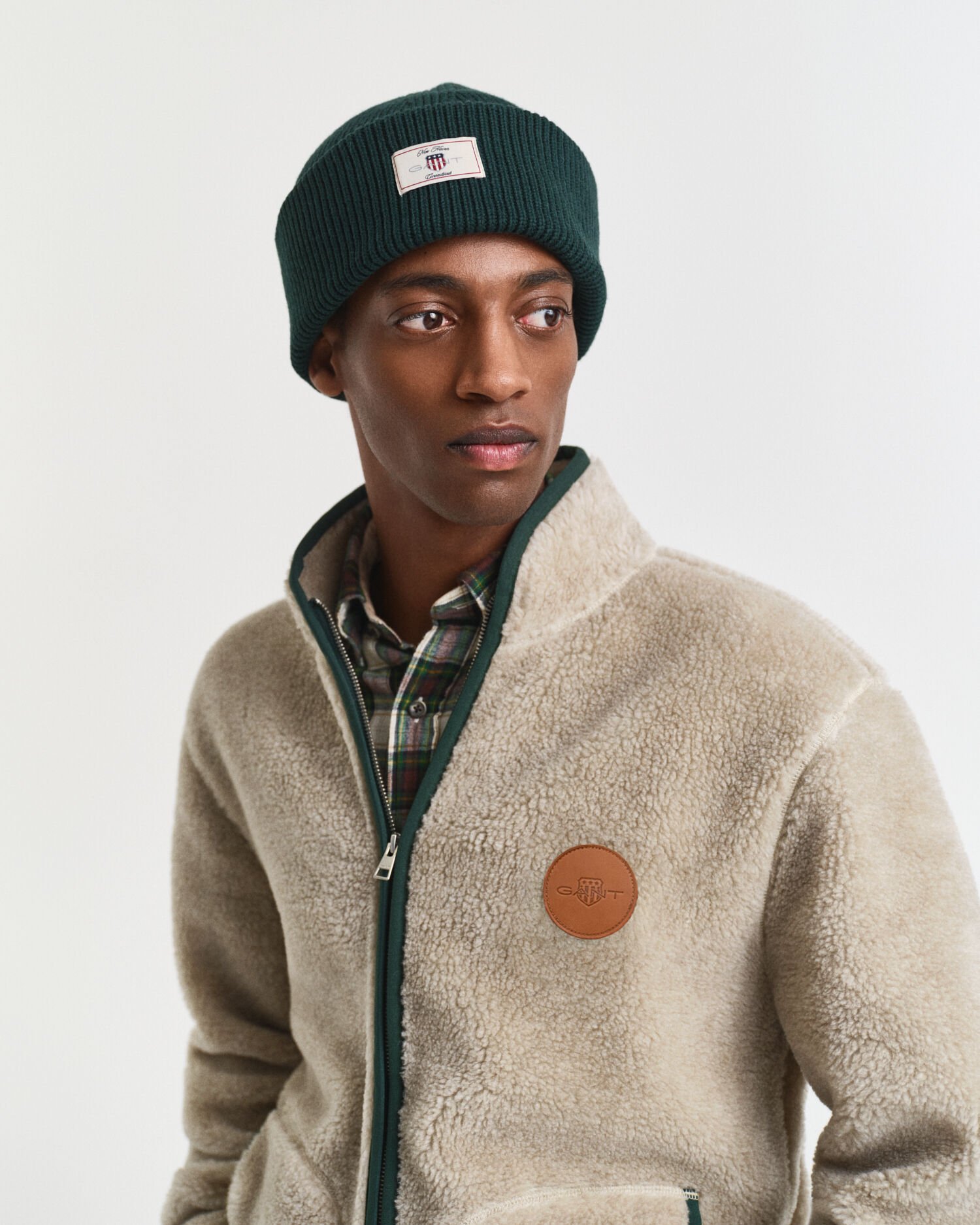 Ribbed Cotton Blend Beanie