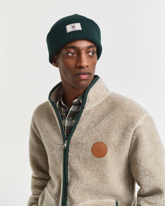 Ribbed Cotton Blend Beanie