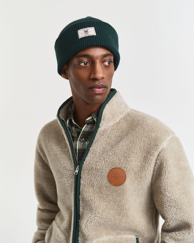 Ribbed Cotton Blend Beanie