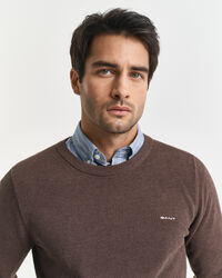 Cotton Piqué Crew Neck Sweater