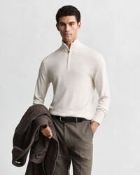 Extra Fine Merino Wool Half-Zip Sweater