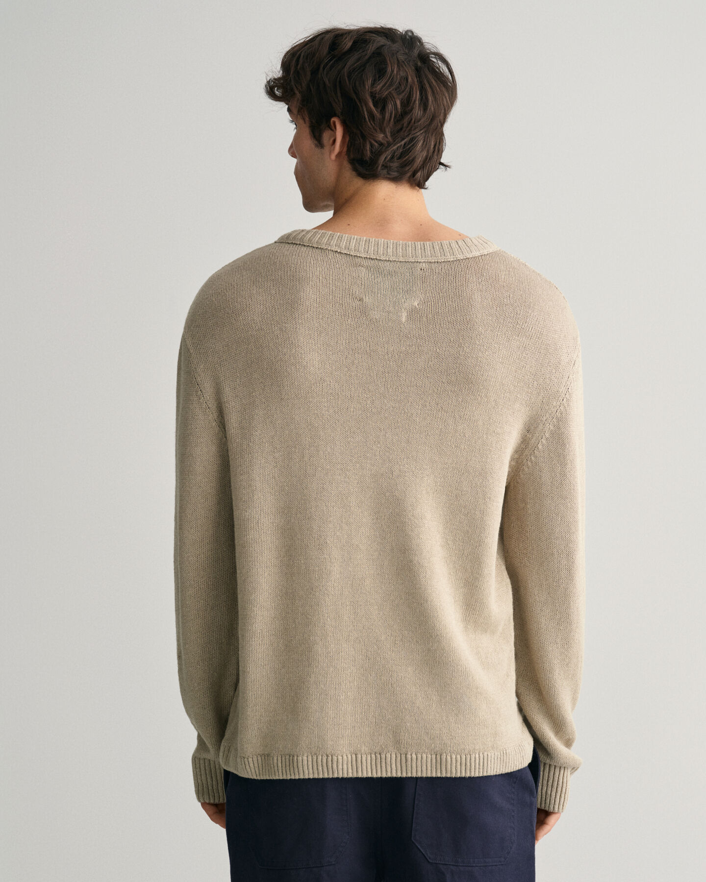 Linen Blend V-Neck Sweater