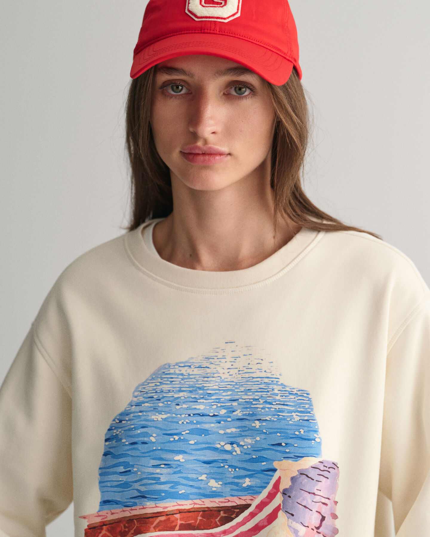 Scenery Print Crew Neck Sweatshirt