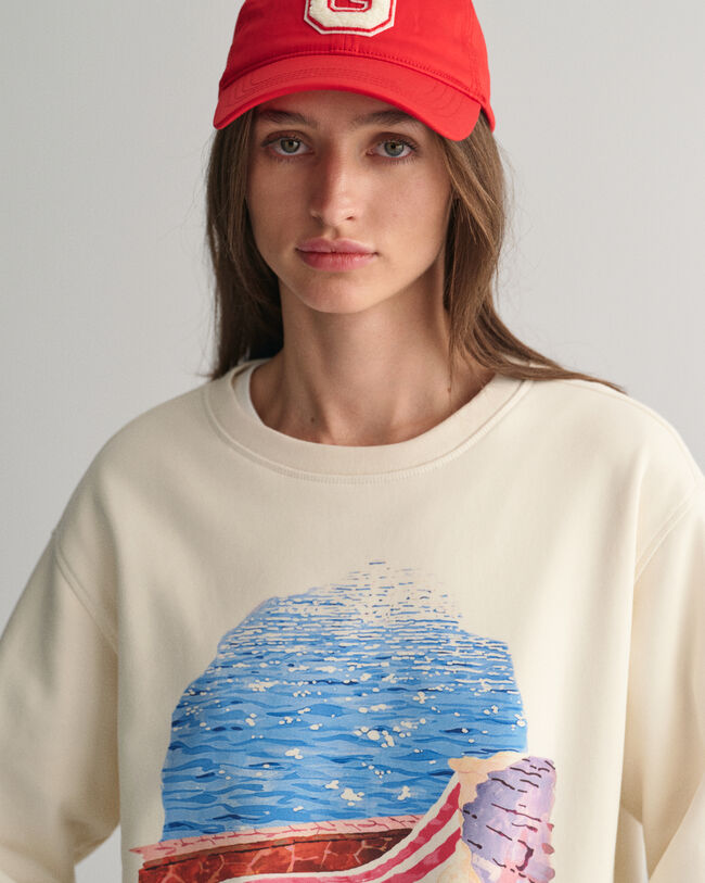 Scenery Print Crew Neck Sweatshirt