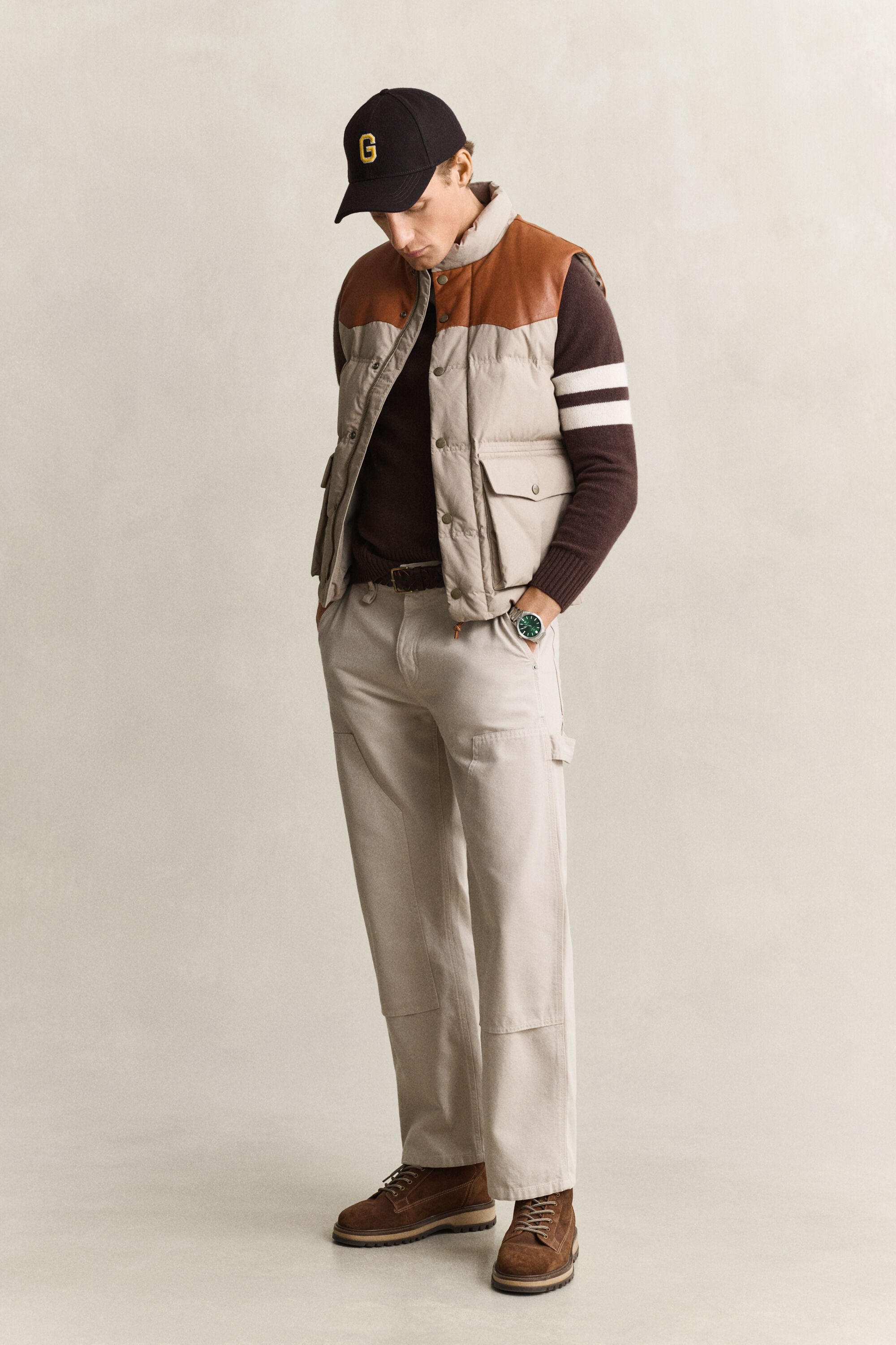 Striped Cashmere V-Neck Sweater