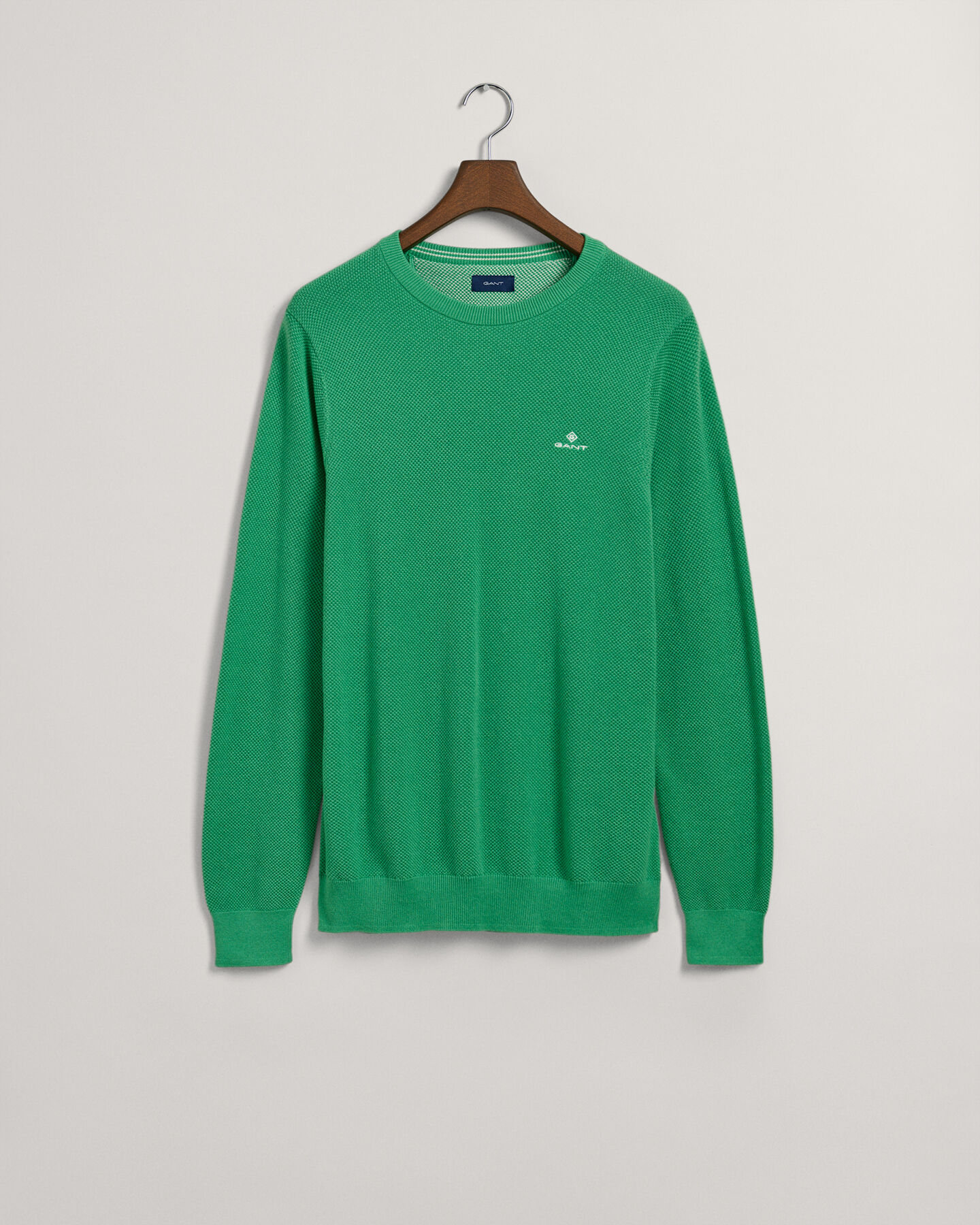 Cotton Piqu&eacute; Crew Neck Sweater