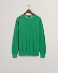 Cotton Piqu&eacute; Crew Neck Sweater